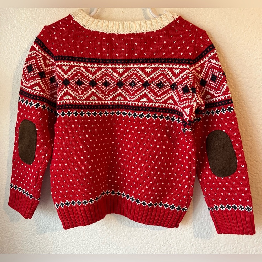 Janie & Jack Toddler 100% Cotton Fair Isle Holiday Knit Sweater 2T - Picture 5 of 11